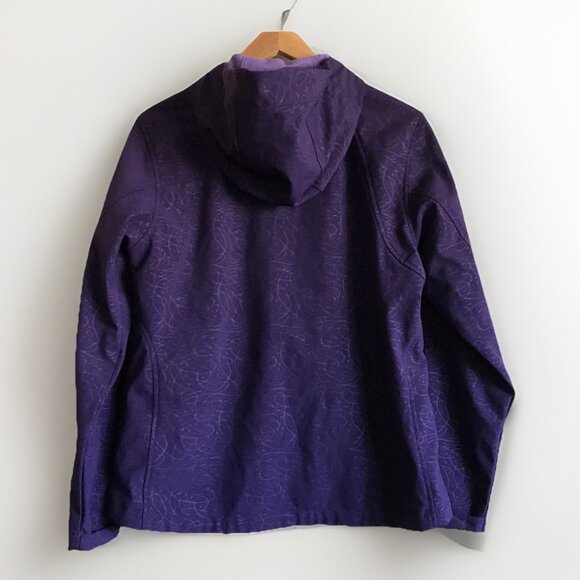 Double Diamond Purple Hooded Soft Shell Jacket Coat Abstract Print Large - Picture 2 of 7